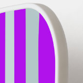 紫の灰色がかった灰色のストライプ緑のかわいらし線 ピックルボールラケット (左詳細)