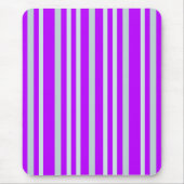 紫の灰色がかった灰色のストライプ緑のかわいらし線 マウスパッド (正面)