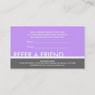 紫の灰色のシンプルは友人のカスタムカードを参照 紹介カード