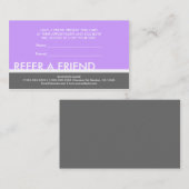 紫の灰色のシンプルは友人のカスタムカードを参照 紹介カード (正面/裏面)