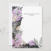 紫の灰色のバラ蝶シックなエレガントな結婚式 招待状 (裏面)