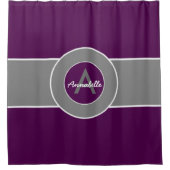 紫の灰色 シャワーカーテン (正面)