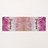 紫の炎モダン抽象芸術アート落ち着いた心 ヨガマット (裏面(横))