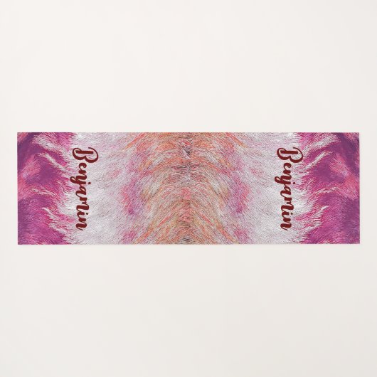 紫の炎モダン抽象芸術アート落ち着いた心 ヨガマット (裏面(横))