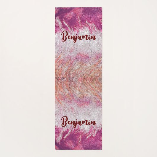 紫の炎モダン抽象芸術アート落ち着いた心 ヨガマット (裏面)