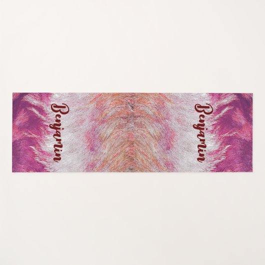 紫の炎モダン抽象芸術アート落ち着いた心 ヨガマット (正面(横))