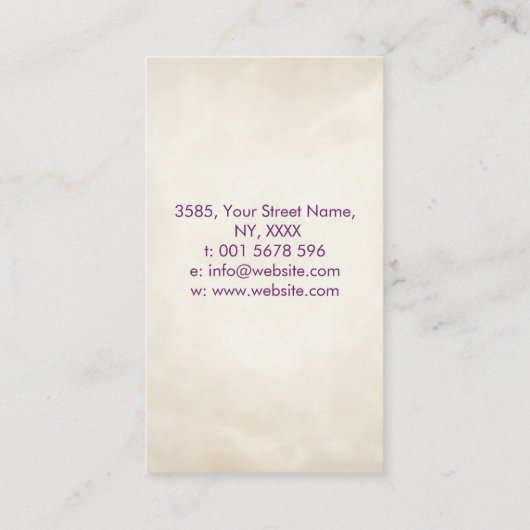 紫の炎 – 紫の炎の名刺 名刺 (裏面)