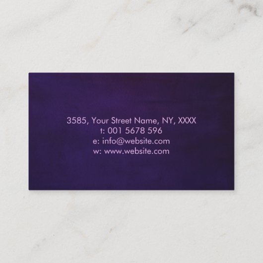 紫の炎 – 紫の炎の名刺 名刺 (裏面)