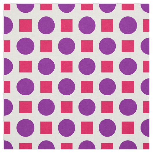 紫の点と明るい赤紫色の正方形 ファブリック (見本)