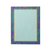 紫の無地ティール(緑がかった色)ラージノートパッド ノートパッド (回転)