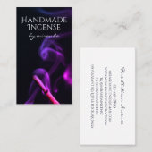 紫の煙を手作り職人による線香工芸 名刺 (正面/裏面)