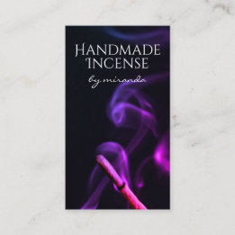 紫の煙を手作り職人による線香工芸 名刺