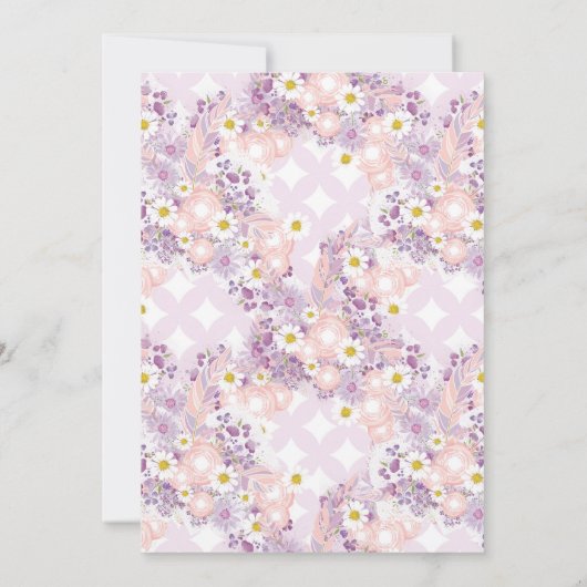 紫の熱気球の女の子の赤ちゃんシャワー 招待状 (裏面)