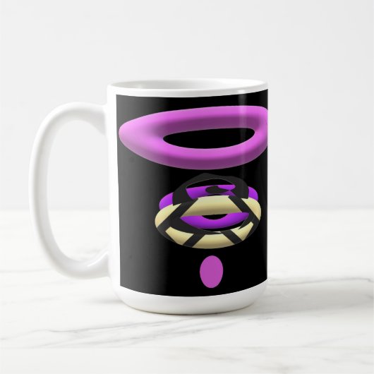 紫の熱狂する黒の芸術のメッセージモダン語 コーヒーマグカップ (左)