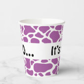 紫の牛のパターン赤ちゃんシャワー性別 紙コップ (左)