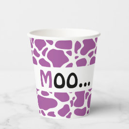 紫の牛のパターン赤ちゃんシャワー性別 紙コップ