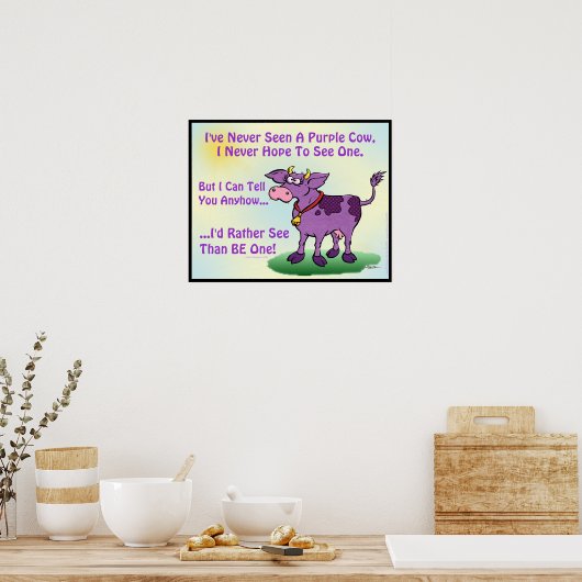 紫の牛を見たことがない ポスター (キッチン)