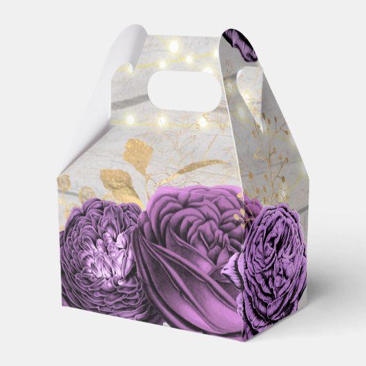 紫の牡丹の木の光の結婚列 フェイバーボックス (裏面サイド)