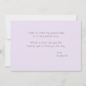 紫の牡丹の花は私の花の女になる 招待状 (裏面)