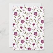 紫の牡丹ベビー写真誕生のお知らせ 案内状 (裏面)