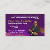 紫の牧師またはデーコンのフォト教会の名刺 名刺 (正面)