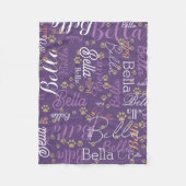 紫の犬パーソナライズされた毛布 フリースブランケット (正面)
