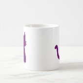 紫の猫のシルエット コーヒーマグカップ (中央)