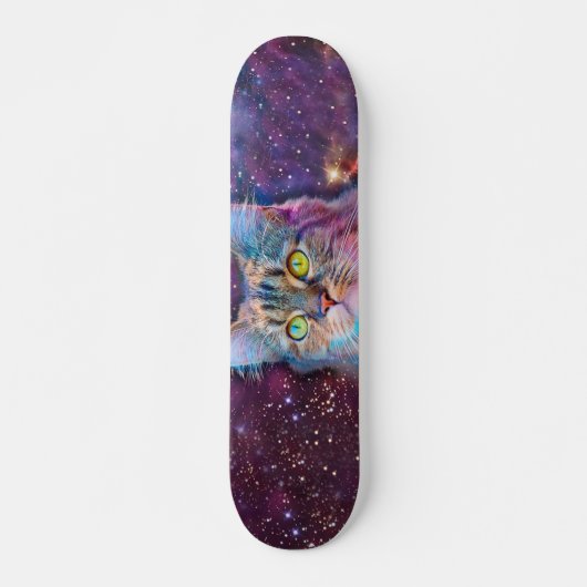 紫の猫の宇宙 スケートボード (正面)