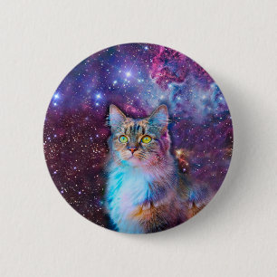紫の猫の宇宙 缶バッジ