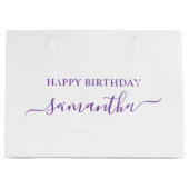 紫の王室のスクエレガントリプトの署名名 ラージペーパーバッグ (正面)