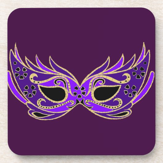 紫の王室の仮装マスク コースター (正面)