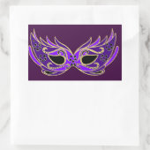 紫の王室の仮装マスク 長方形シール (バッグ)