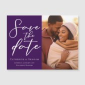 紫の王室の写真Date Magnetic Cardを保存 (正面)