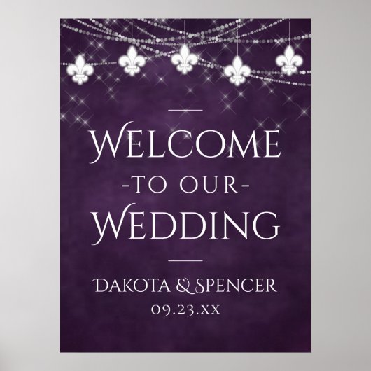 紫の王室の（紋章の）フラ・ダ・リライト |結婚へようこそ ポスター (正面)