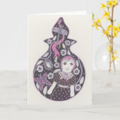 紫の瓶カード カード (黄色い花)