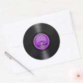 紫の生命の木のビニールパーソナライズされたレコード ラウンドシール (封筒)