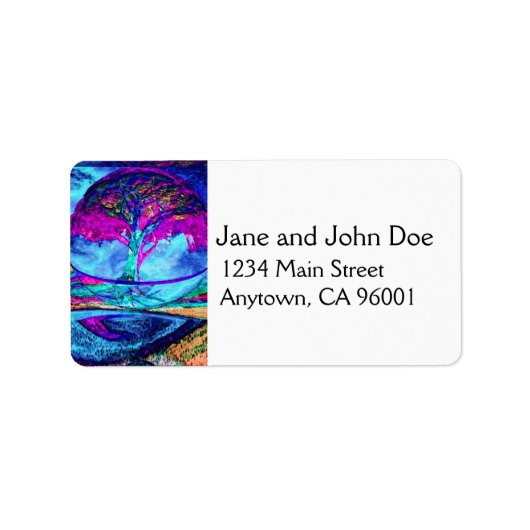 紫の生涯の瞑想ツリー ラベル (正面)