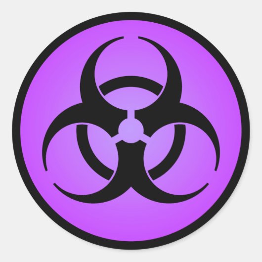 紫の生物学的災害［有害物質］記号 ラウンドシール (正面)