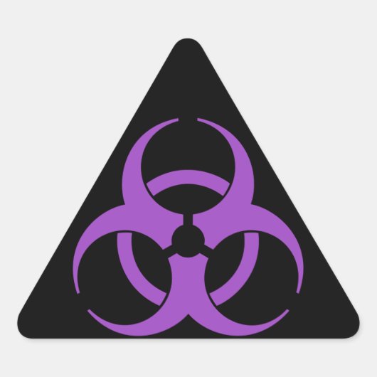 紫の生物学的災害［有害物質］記号 三角形シール (正面)