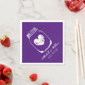 紫の田舎のシックなメイソンの結婚ナプキン スタンダードカクテルナプキン (インサイチュ)