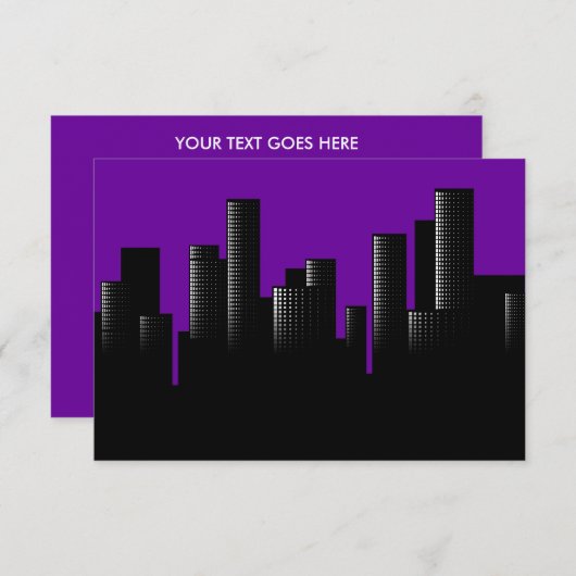 紫の町並み 招待状 (正面/裏面)