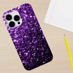 紫の疑似ラメスパークルフリル iPhone 15 PROケース