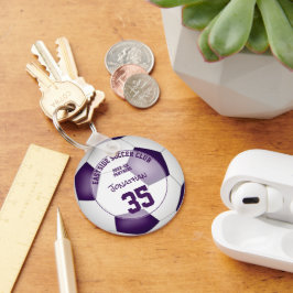 紫の白いサッカーチームの色の子供のスポーツの贈り物 キーホルダー