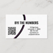 紫の白いスパイラル番号カスタム写真QRコード 名刺 (裏面)