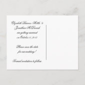 紫の白いデイジーが銀に渦巻き救く 案内ポストカード (裏面)