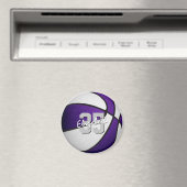 紫の白いバスケットチームカラーパーソナライズされた マグネット (インサイチュ (食洗機))