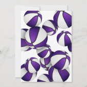 紫の白いバスケットボール子供のスポーツ誕生日 招待状 (裏面)