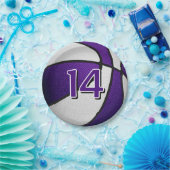 紫の白いバスケットボール誕生日パーティー ペーパープレート (パーティー)