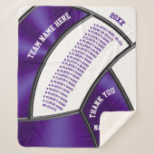 紫の白いバレーボールパーソナライズされたコーチのギフト シェルパブランケット (正面)