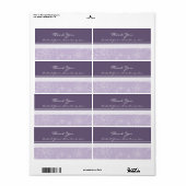 紫の白いフローラの結婚式のラベル ラベル (フルシート)